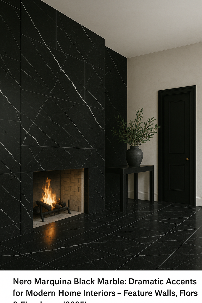 Nero Marquina Black Marble: Dramatic Accents for Modern Home Interiors – Feature Walls, Floors & Fireplaces