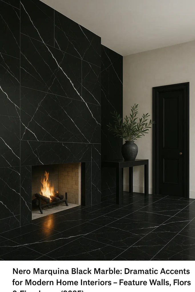 Nero Marquina Black Marble: Dramatic Accents for Modern Home Interiors – Feature Walls, Floors & Fireplaces