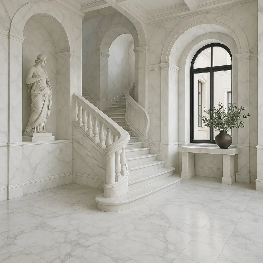 Statuary/Statuario White Italian Marble: Sculpting Grand Interiors – Beyond the Bathroom & Kitchen
