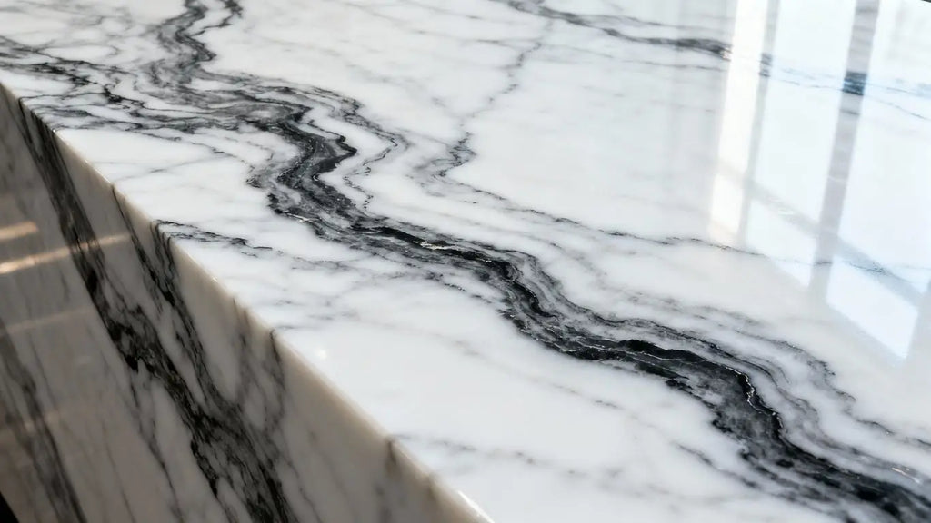 Stunning White Marble with Gray and Black Veins: A Timeless Design Choice