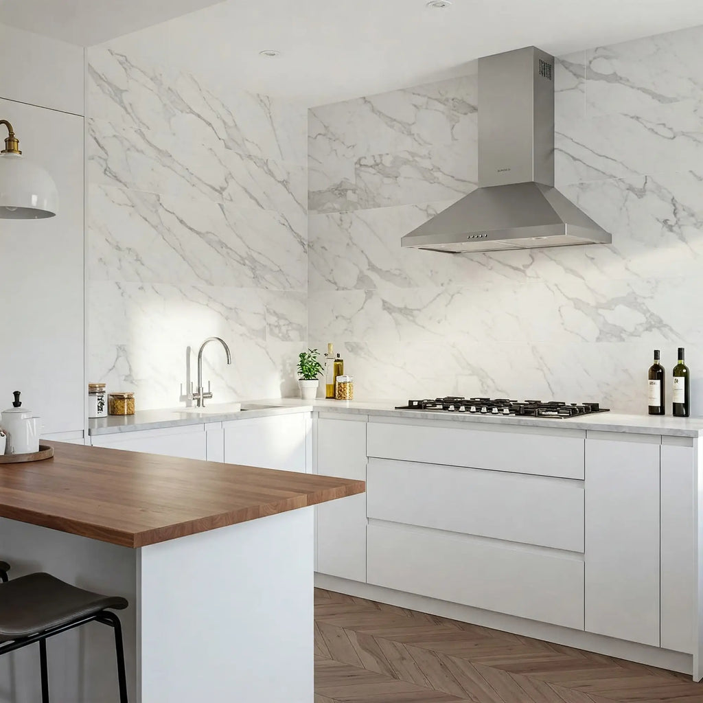 The Timeless Elegance of White Marble in Your Kitchen: Carrara, Calacatta, and Thassos White