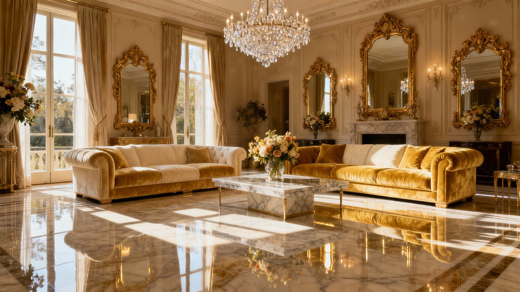 Marble Marvels: Luxury Homes Showcase Opulent Marble Flooring in Living Spaces