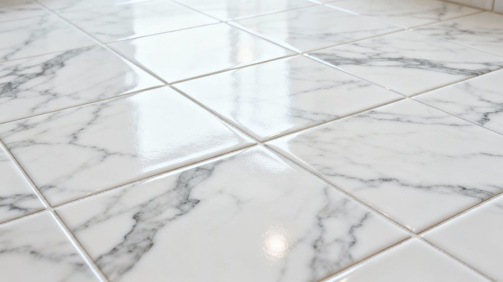 Achieve a Luxurious Marble Kitchen Floor on a Budget with Peel-and-Stick Tiles