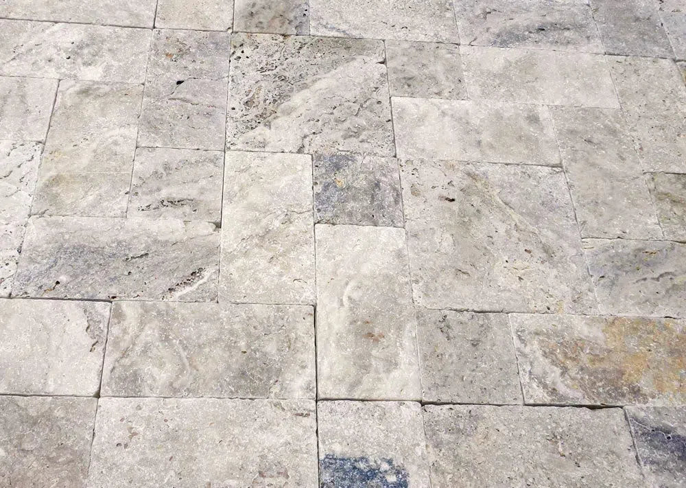 Travertine tile flooring in the Philadelphia Travertine collection elegantly displayed.