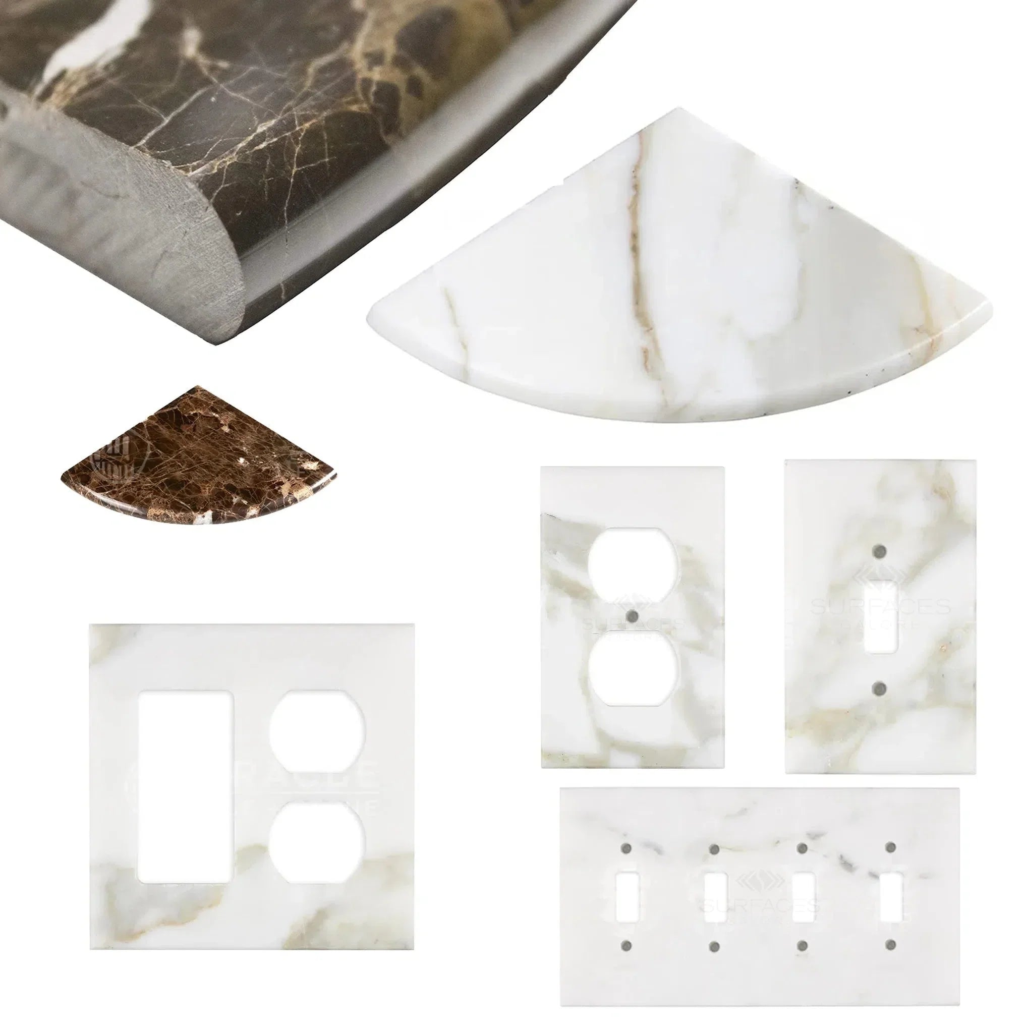 Marble-patterned Wall Plate and Switch Plate home decor collection displayed elegantly