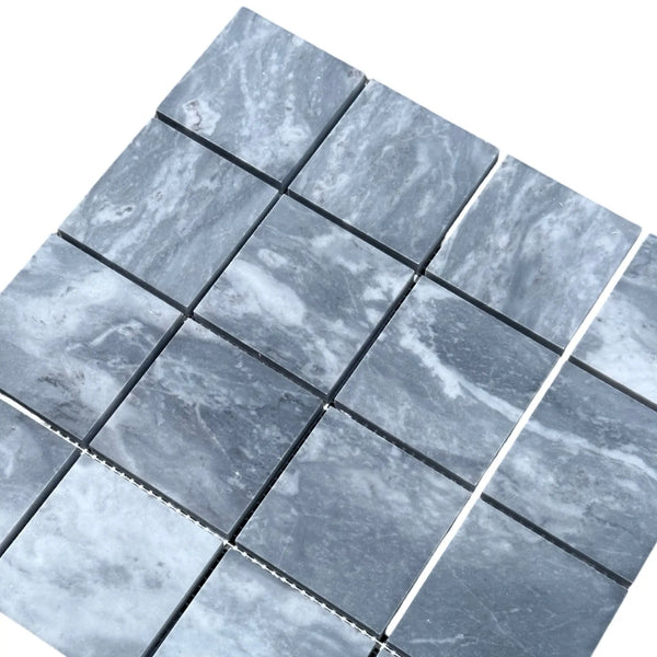 Gray and white Bardiglio Marble 3X3 mosaic tile for elegant decor