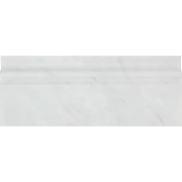 Carrara White 4 3/4X12 Baseboard Trim Molding in polished or honed white marble