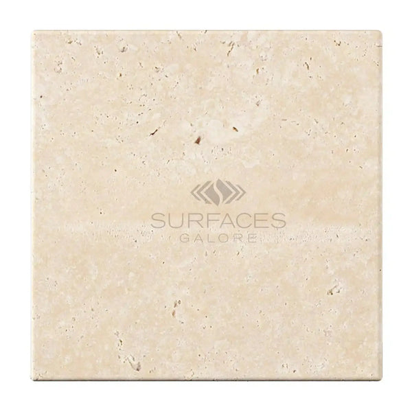 Ivory Light Travertine 12X12 Cross-Cut Tumbled Beige Tile for elegant flooring