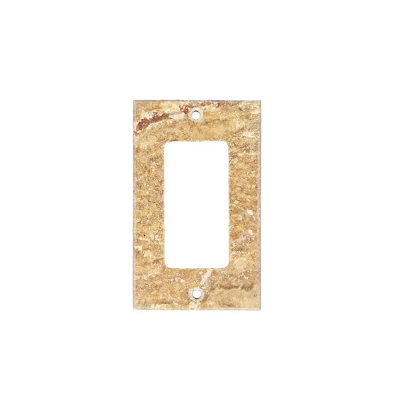 Scabos Travertine Single ROCKER Plate featuring a stone-textured decorator wall plate