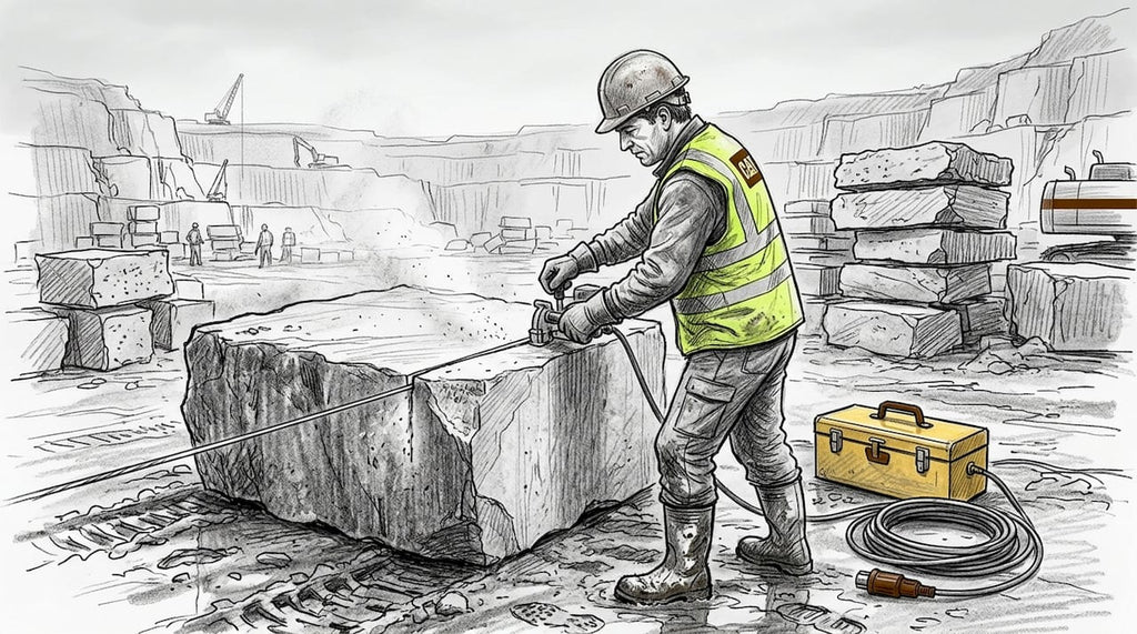 How natural stone is cut for precise installations