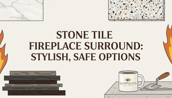 Stone tile fireplace surround: stylish, safe options