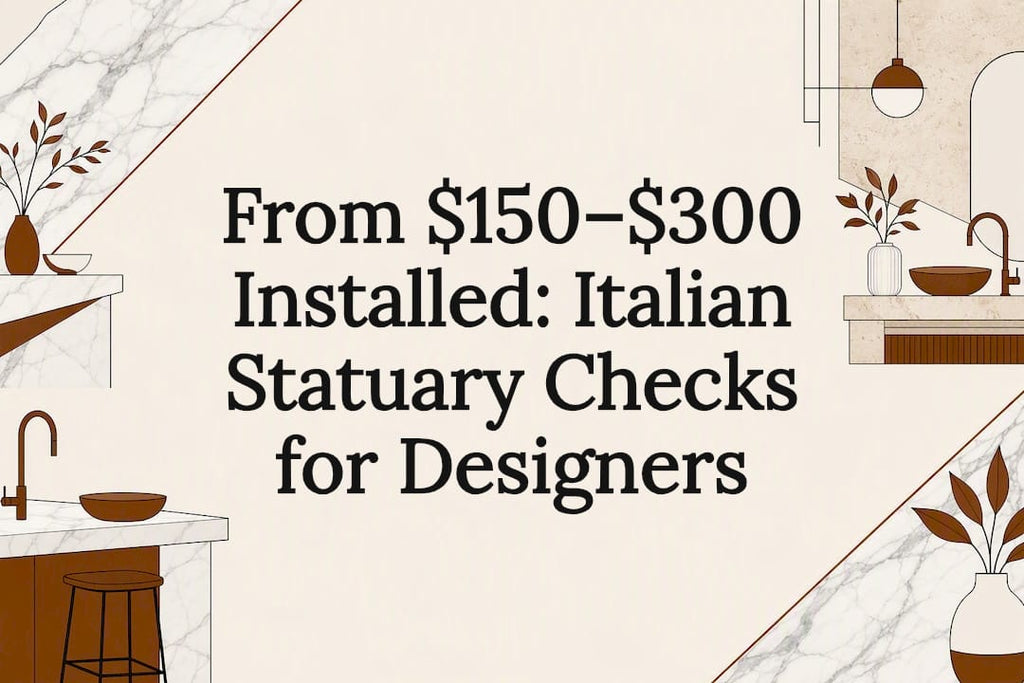 From $150–$300 Installed: Italian Statuary Checks for Designers