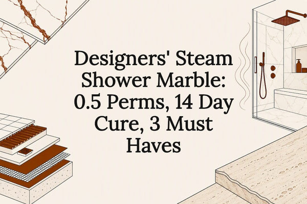 Designers' Steam Shower Marble: 0.5 Perms, 14 Day Cure, 3 Must Haves