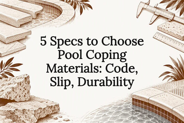 5 Specs to Choose Pool Coping Materials: Code, Slip, Durability