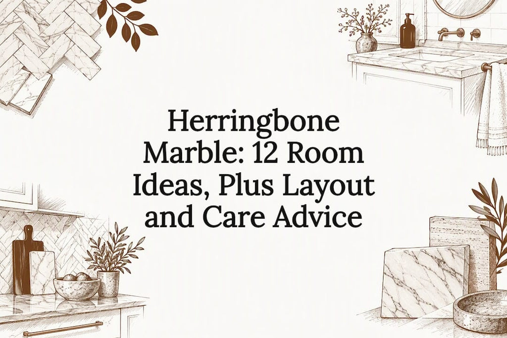 Herringbone Marble: 12 Room Ideas, Plus Layout and Care Advice