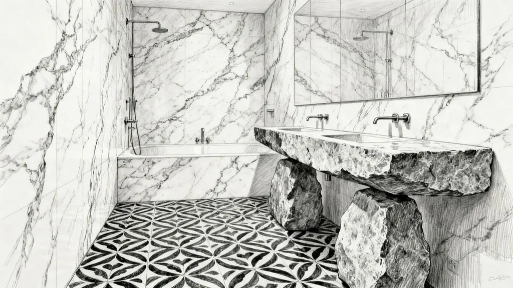 2026 Bathroom Trends: Marble Shower Walls, Statement Floors & Natural Stone Revival