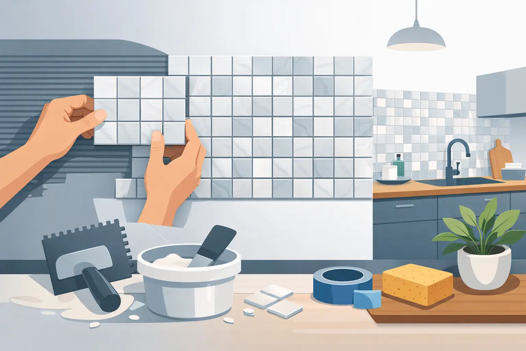 How to Install Marble Mosaic Backsplash Tile