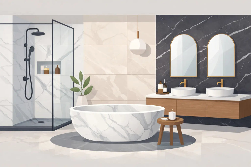 Marble Bathroom Tile Trends That Look Built In