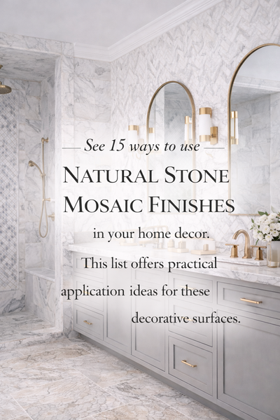 See 15 ways to use natural stone mosaic finishes in your home decor.