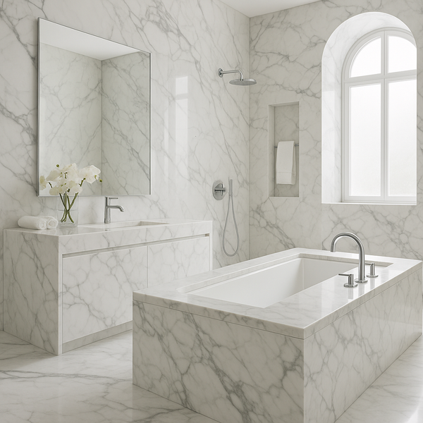 Statuary/Statuario White Italian Marble for Grand Bathrooms & Spa-like Retreats