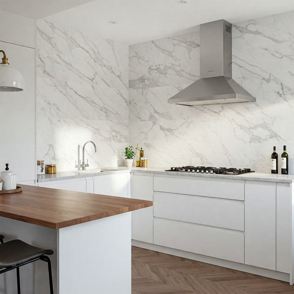 The Timeless Elegance of White Marble in Your Kitchen: Carrara, Calacatta, and Thassos White