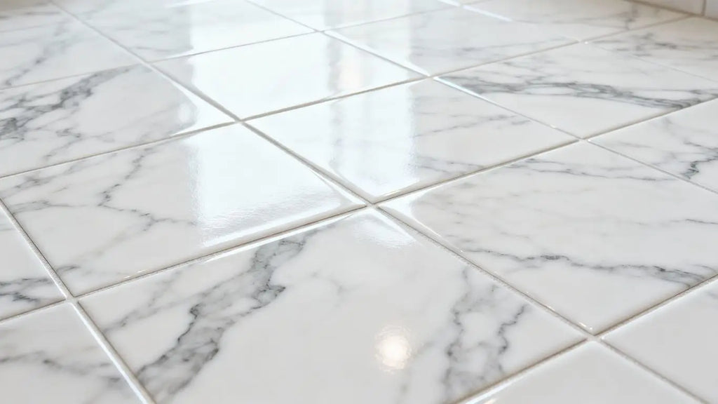 Achieve a Luxurious Marble Kitchen Floor on a Budget with Peel-and-Stick Tiles