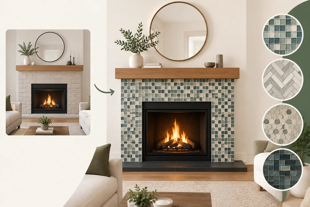 Custom Mosaic Fireplace Transformation Ideas