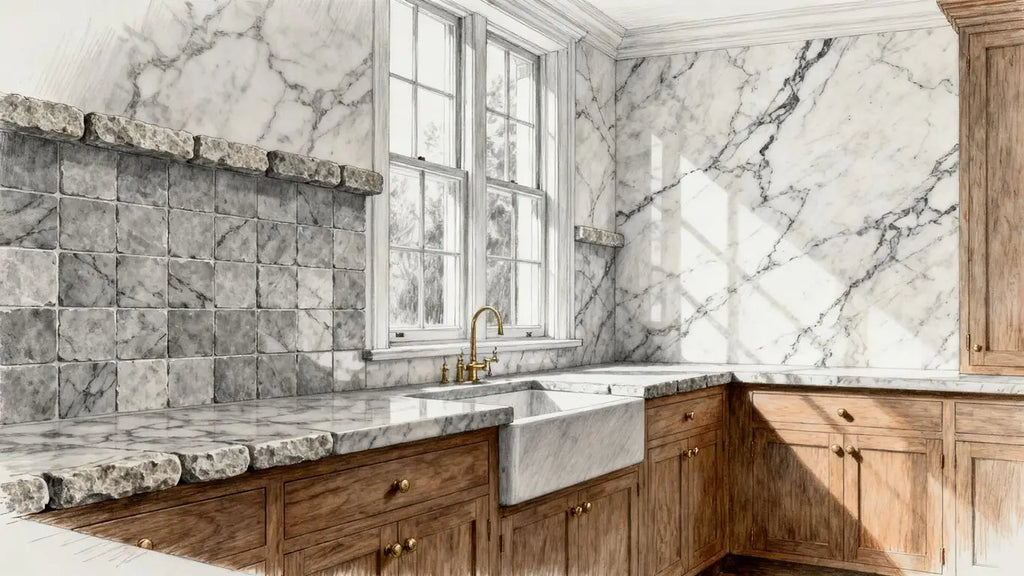 Bardiglio marble 4X4 Tumbled: A timeless gray marble tile for elegant interiors