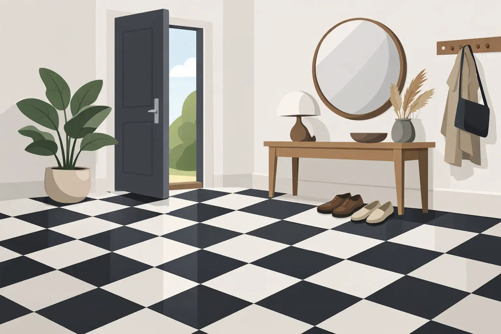 Checkerboard Entryway Floor Inspiration That Lasts