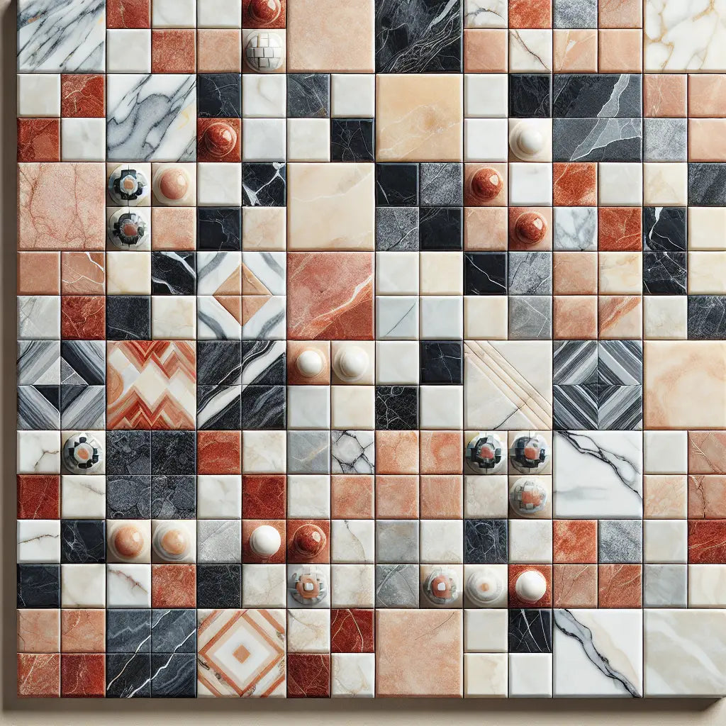 Checkerboard Rosso Levanto and Crema Marfil 12X12 Set Review