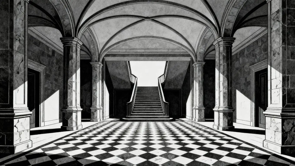 Designing a timeless black and white natural stone floor