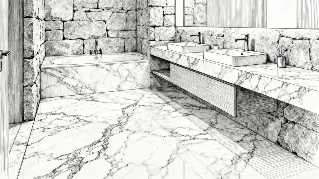 Diseño de baldosas de lujo para suelos de baño: Una guía de piedra natural de primera calidad