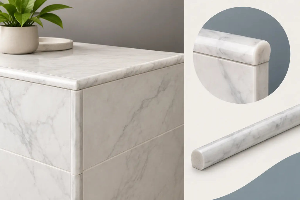 Marble Pencil Trim for a Finished Tile Edge