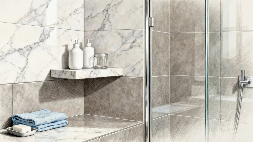 Elevate Your Bathroom: Installing Marble Corner Shelves for Luxury Showers