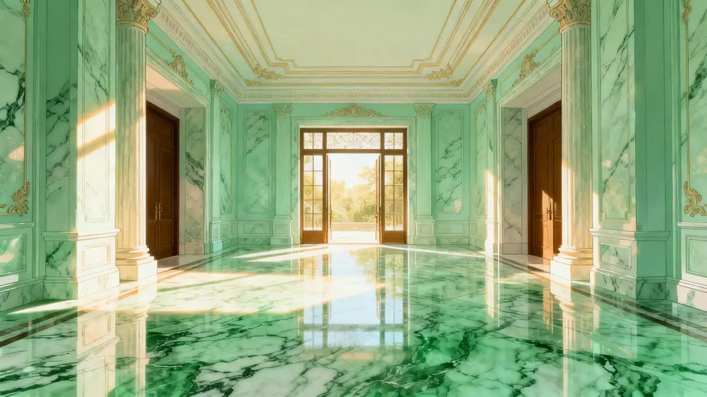 Elevating interiors with the serene beauty of Ming Green marble