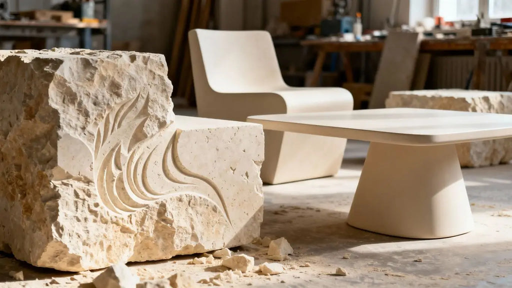 Estonian Art Students Transform Limestone into Striking Furniture