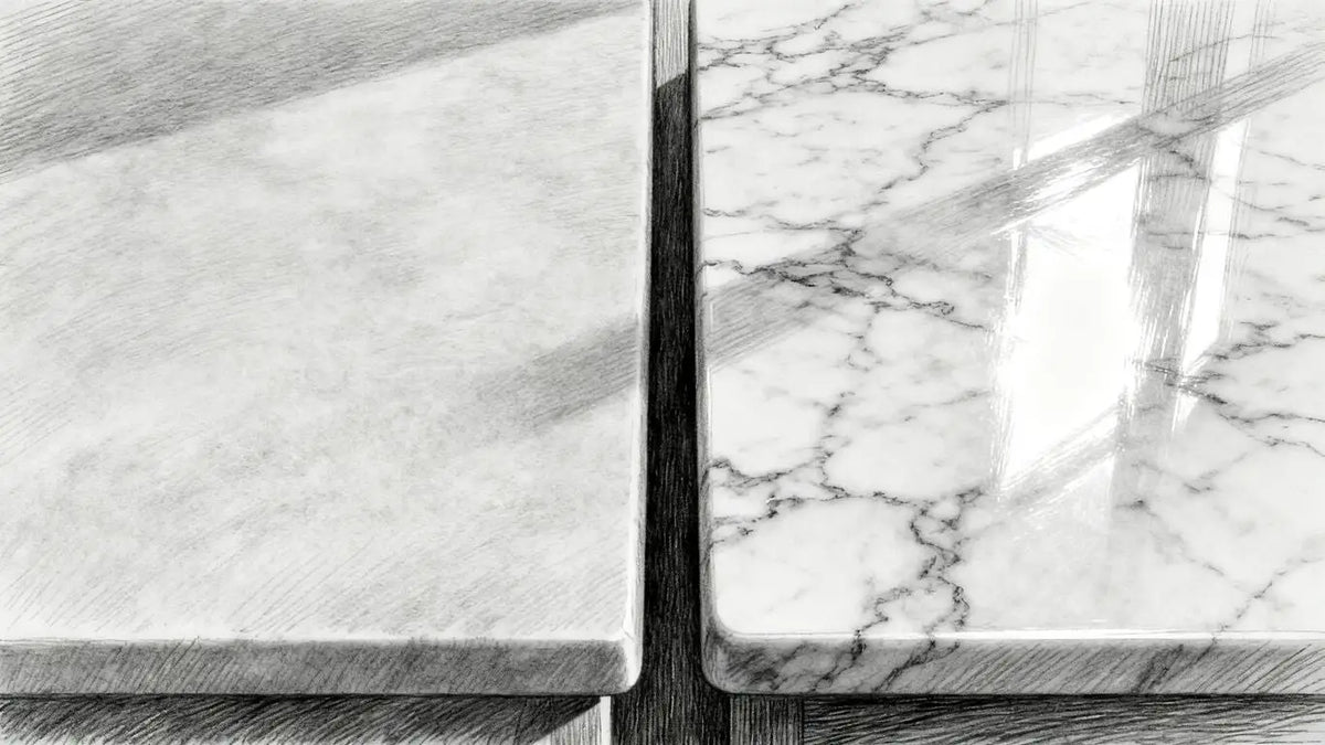 Honed versus Polished Marble Finish Comparison Guide– SurfacesGalore