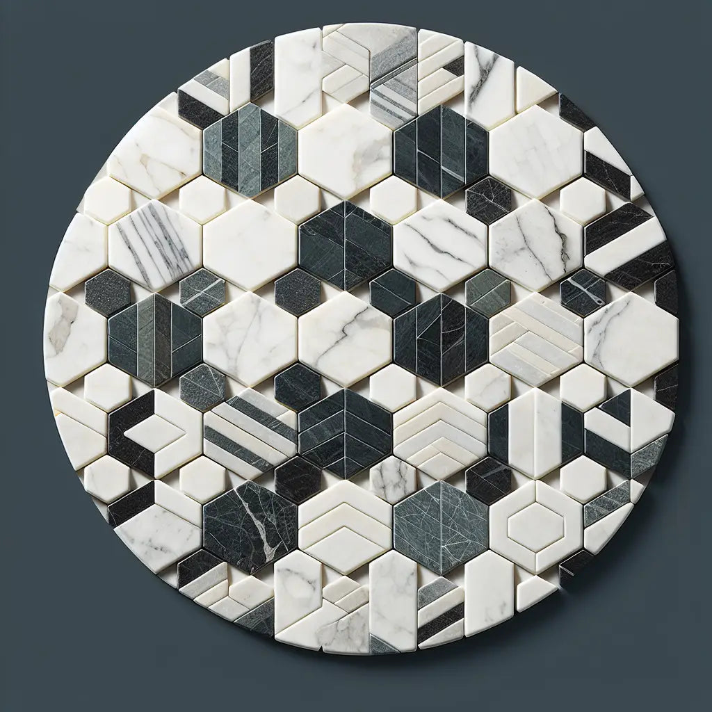 How to Install Calacatta Verde Royale Marble 6" Hexagon Mosaic Tile
