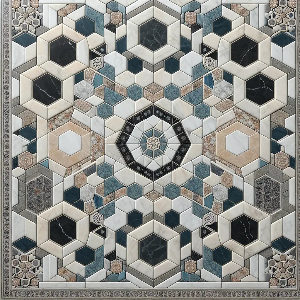 How to Install Oriental White / Asian Statuary Octagon Mosaic w/Blue-Gray Marble