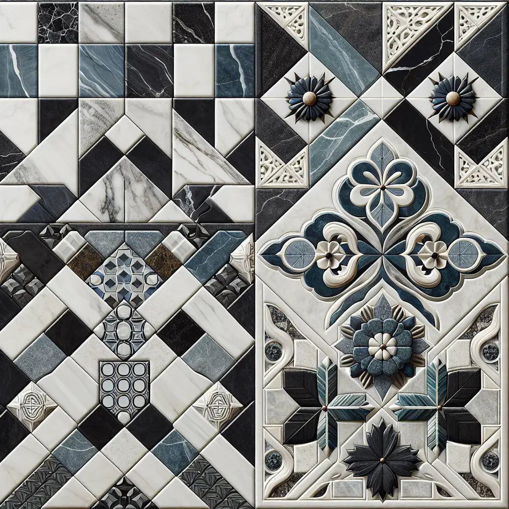How to Install Checkerboard Nero Marquina Marble and Thassos White Marble 12X12 Set