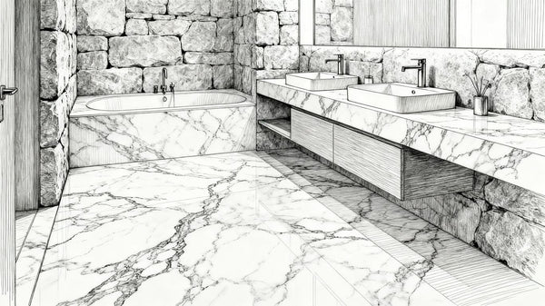Diseño de baldosas de lujo para suelos de baño: Una guía de piedra natural de primera calidad