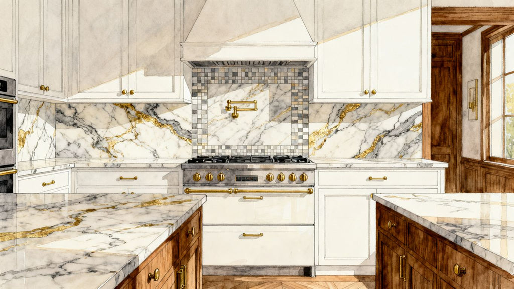 Calacatta backsplash ideas: How to choose the right marble tile for your kitchen