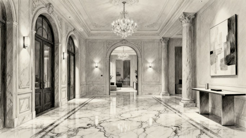 Natural stone alternatives to seashell mosaic tiles for timeless sophistication