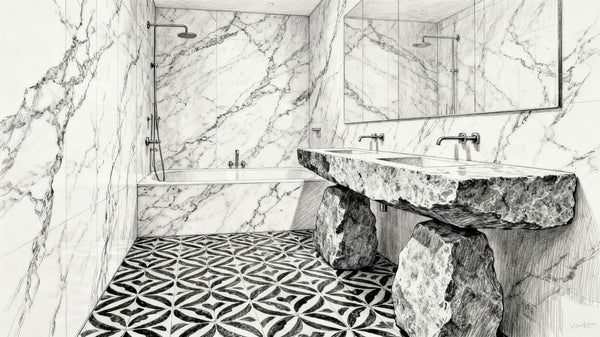 2026 Bathroom Trends: Marble Shower Walls, Statement Floors & Natural Stone Revival