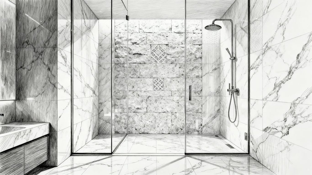 Luxurious Walk-In Shower Design Ideas Using Marble and Limestone