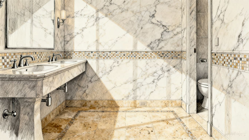 Bathroom tiles: how to choose natural stone for a timeless design