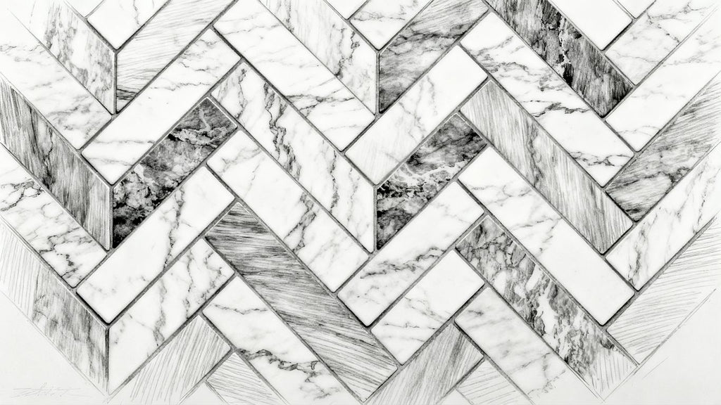 Herringbone Marble Mosaic Ideas for Elegant Spaces: Timeless Design Tips