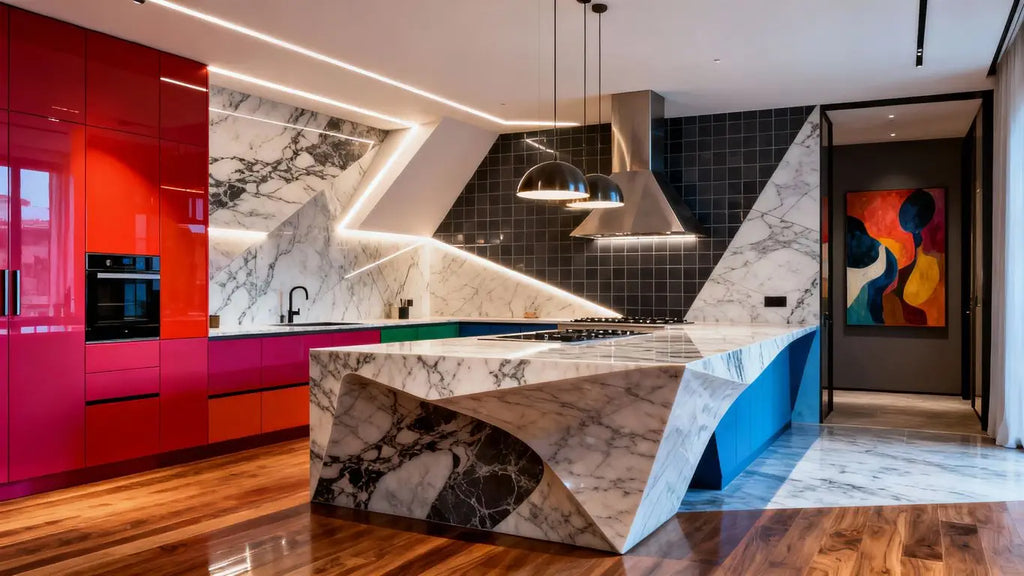 Kitchen Design Trends 2026: Bold Colors, Natural Stone, and Unique Shapes Take Center Stage