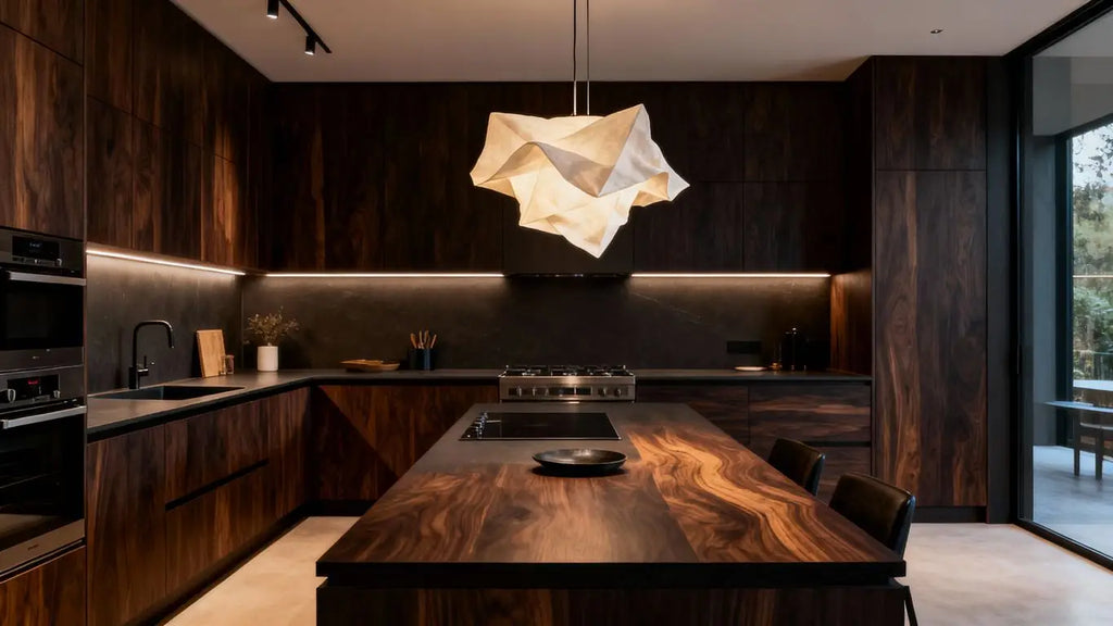 Kitchen Design Trends Set to Define 2026: From 'Napkin' Lights to Dark Woods