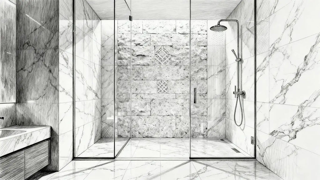 Luxurious Walk-In Shower Design Ideas Using Marble and Limestone